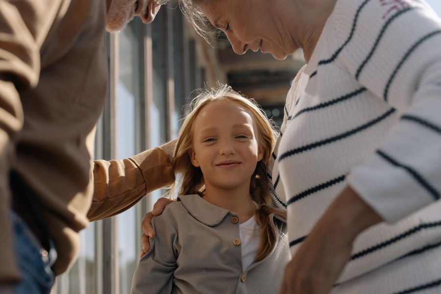 Grandparents spending time with family